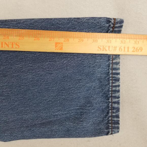 DKNY Jeans Jeans Mens 34x32 Blue Straight Leg Denim Embroidered Pockets Cotton - Picture 12 of 16